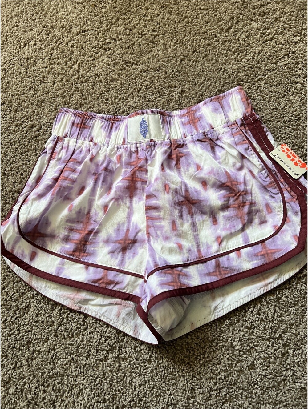 Free People Movement Women Mauve Tie-Dye Shorts Sandstorm Extra Small XS NWT $40